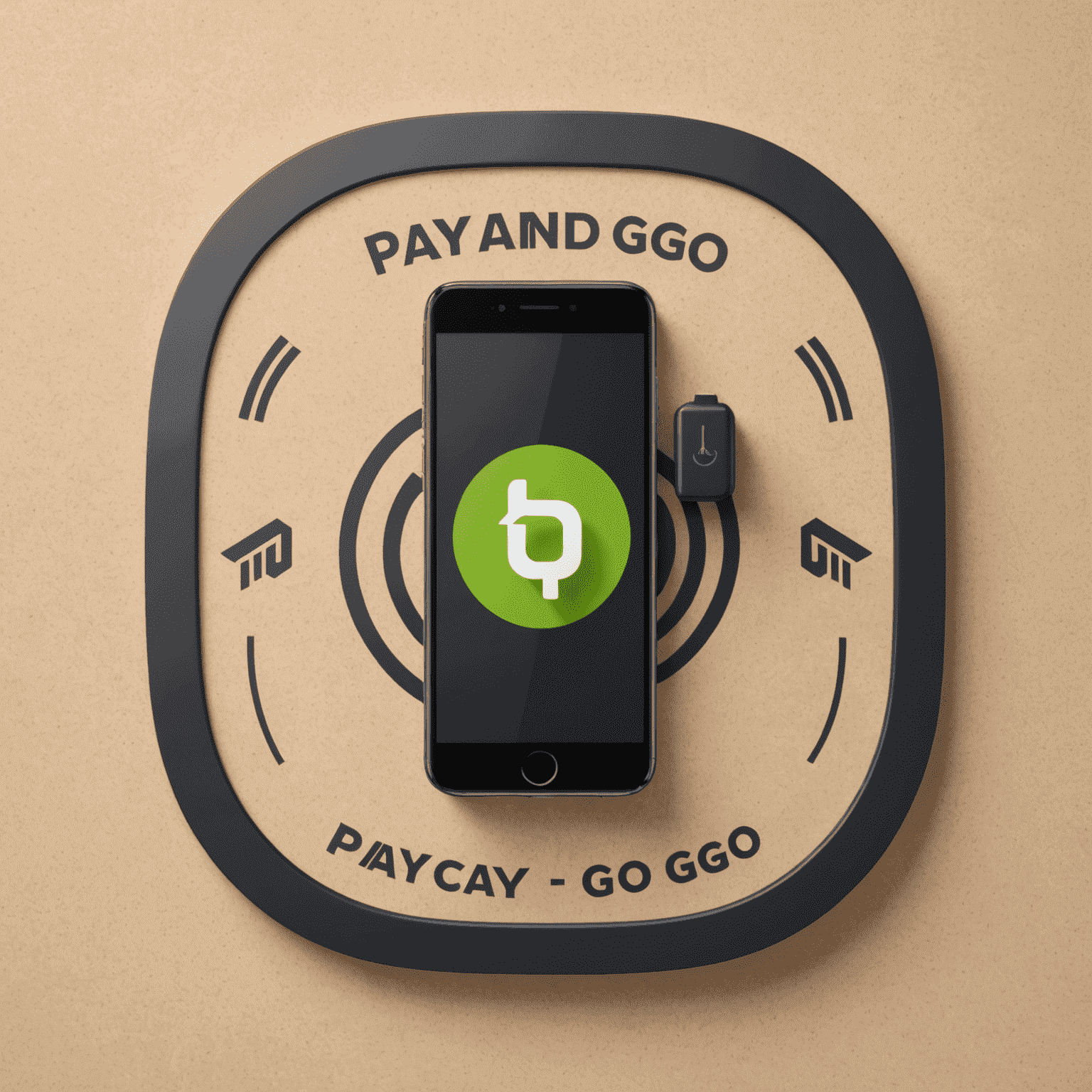 Logo de Pay-and-Go représentant un téléphone mobile avec un symbole de recharge