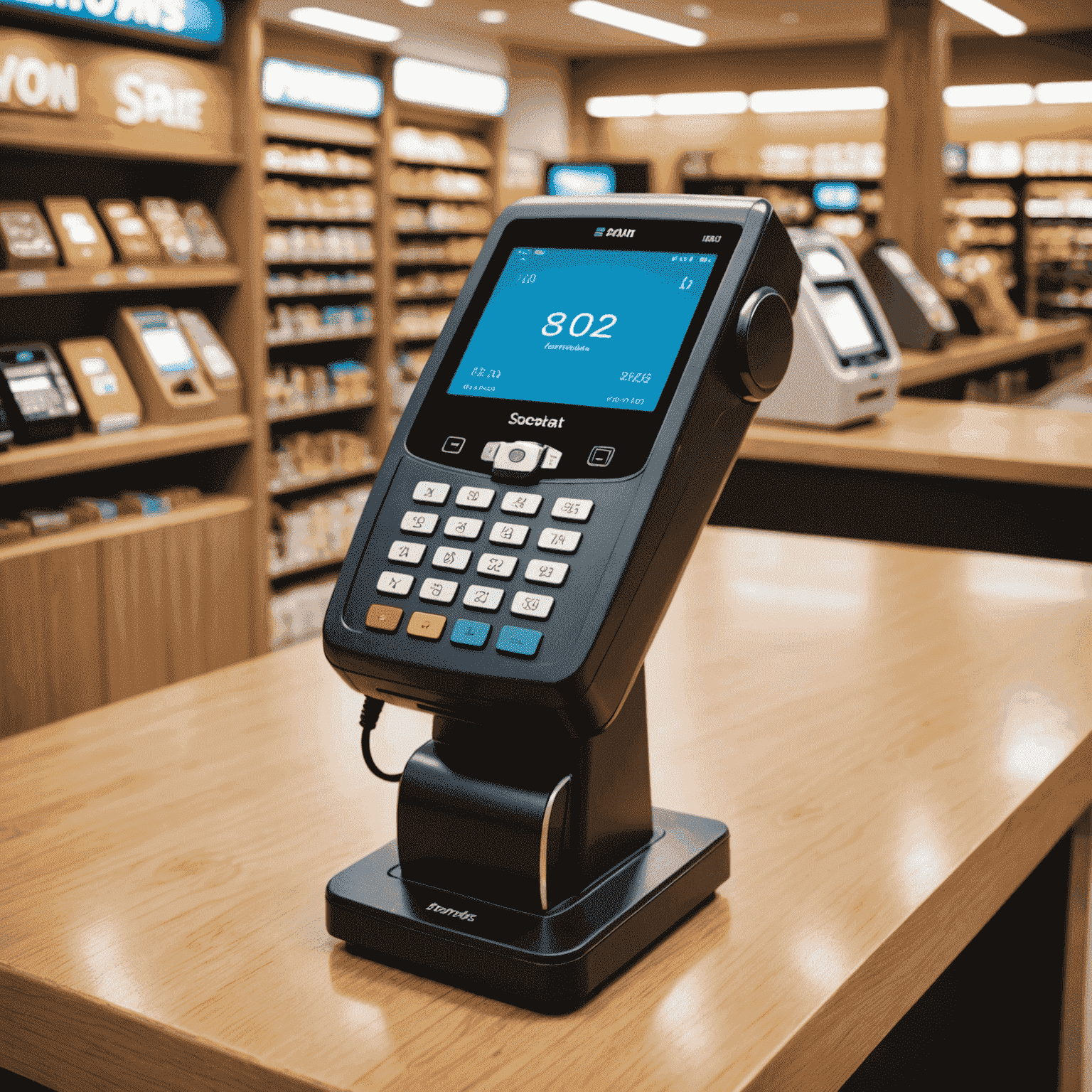 Terminal de paiement dans un magasin